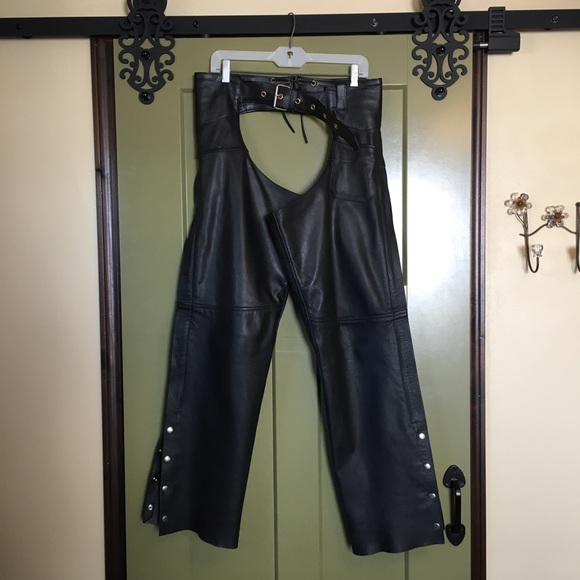 RiverRoad Leather Motorcycle Riding Chaps ~ Long - Picture 4 of 15